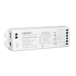 LGIDTECH LS2 Miboxer LED Strip Light Controller, 2.4GHz Wireless 5 in 1 Controller, Compatible with Plain RGB, RGBW, WW+CW, RGB+CCT LED Light Strips