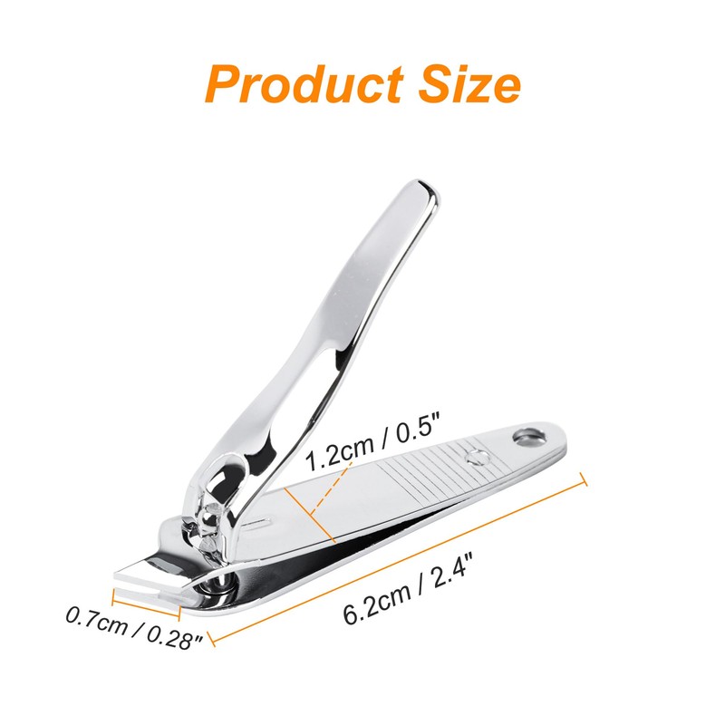 Sourcingmap Sharp Nail Clippers, Stainless Steel Slanted Edge Toenail Cutter