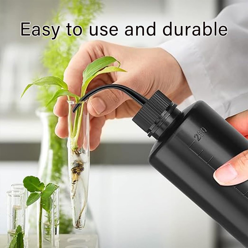 AIMALL Curved Nozzle wash Bottles, 10 Bottles, Black, 250 ml