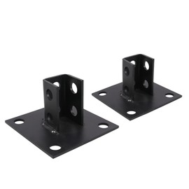 CNQLIS 2 Slotted Hole U Post Base Strut Mount Fit,for 1-5/8” Square Single Channel,Heavy Duty Black Powder-Coated Galvanized Steel,Rail Crossmember Mounted Taller Strut Channel 6 PCS(Black)