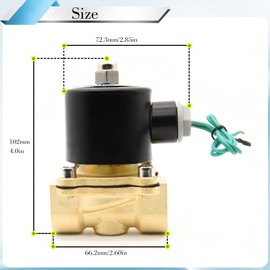 3/4" Brass Electric Solenoid Valve, 110V Air Valve Normally Colsed for Water Air Gas Fuel Oil 2W-200-20