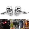 kucehiup Skull Head LED Amber Turn Signal Motorcycle Turn Signals