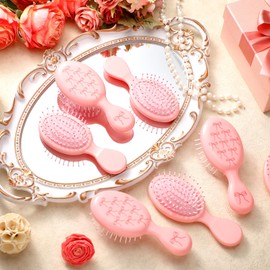 Skylety 12 Pcs Pink Coquette Hair Brush Coquette Bow Hair Brush Bulk Travel Detangling Massage Scalp Comb for Women Gifts Trendy Stuff Party Favors