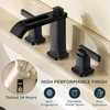 FORIOUS 3 Hole Bathroom Vanity Sink Faucet,Matte Black Waterfall Widespread