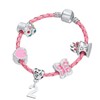 2nd Birthday Pink Leather Charm Bracelet for Girls Presented in