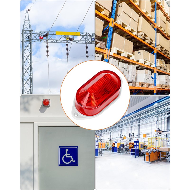 QWORK AC110V - 120V Industrial Strobe Siren Alarm Warning Light