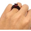 Ringcrown Couple Rings Matching Ring Black Skull Ring Red CZ