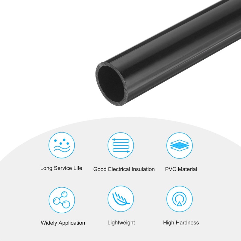 sourcing map PVC Rigid Tube Round Pipe Hardware Tubing 21mm