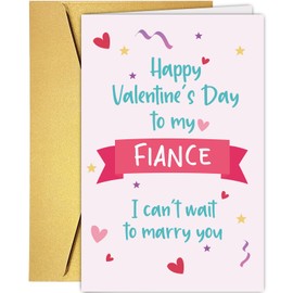 Supoeguk Supoeguk Happy Valentines Day Card for Fiance, Romantic Valentines Day Card for Husband to Be, Fiance Valentines Day Card, Valentines Day Card from Fiancee, I Can't Wait to Marry You
