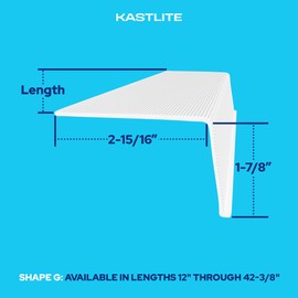 KastLite Linear Under Cabinet Light Cover Replacement | White Ribbed Acrylic Undercabinet Lens Diffuser | 33-5/16"L x 2-15/16"W x 1-7/8"H | Under Counter Lights for Kitchen Bathroom & Vanity | Shape G