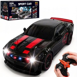 SYUUKH Remote Control Car 1:14 Scale RC Cars with Spray Effect, LED Lights & Realistic Sound, 2.4GHz Racing Toy with Controller, Christmas Birthday Gift for 3-9 Year Old Boys Girls