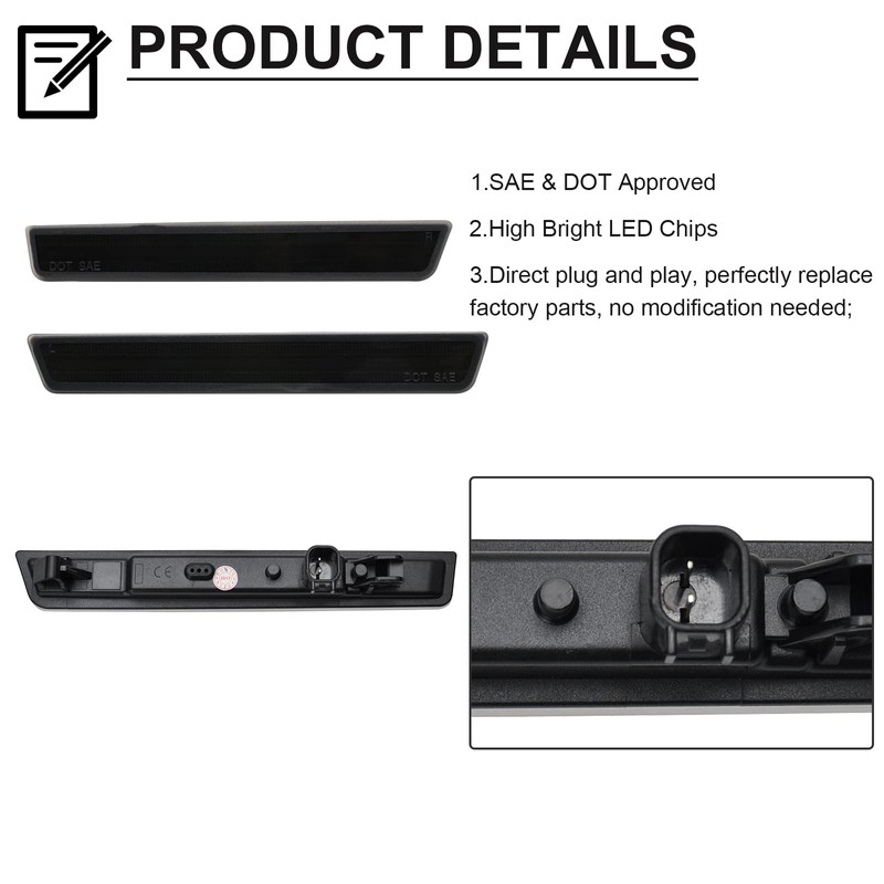 Mynoway LED Side Marker Light Replacement for Challenger 2015-2022, 4