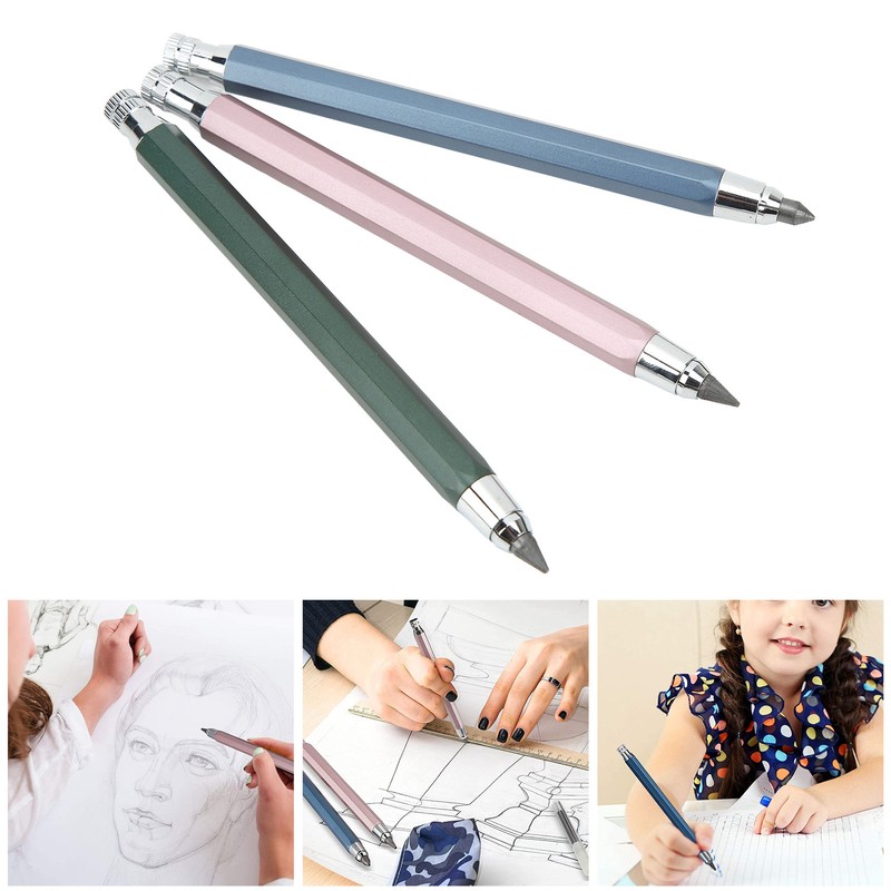 3Pcs Mechanical Carpenter Pencil 5.6mm Scribing Tool Marker Set Kit