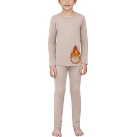 Arshiner Kids Thermal Base Layer Set Boys Compression Sets Children Gym Sport Compression Suit for Football Ski Basketball Performance Oyster Gray 150