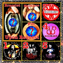 BLACK VEIL BRIDES ARMY  EXCLUSIVE SET OF THREE  BRACELETS NECKLACE PIN