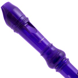 World Rhythm WR-804 Descant School Recorder with Bag, Cleaning Rod and Fingering Chart - Soprano - English/Baroque Fingering - Purple