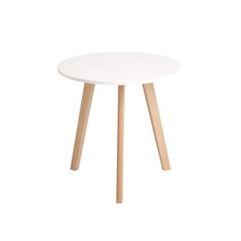 CangLong Modern Round End Side Kitchen Living Leisure Pedestal Wooden Coffee White Dining Room Home Furniture Table for Use in Bedroom
