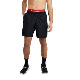 Champion Men's Shorts, Woven Sport Shorts, Moisture Wicking, Athletic Shorts, 7, Black, Small