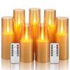 Homemory Amber Flameless Battery Operated LED Candles with Remote Control,