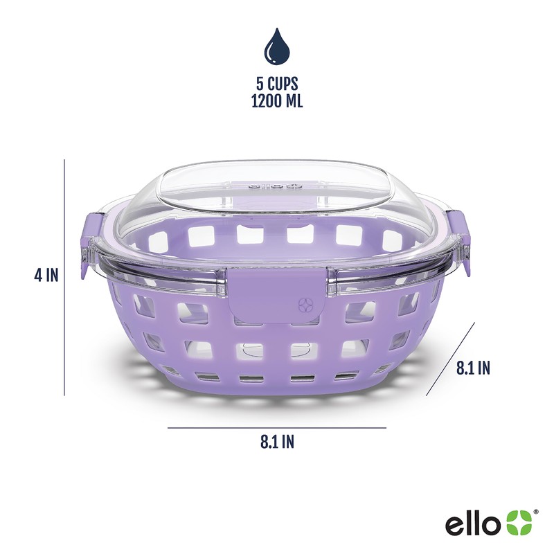 Ello DuraGlass Food Storage Glass Lunch Bowl Container - Meal