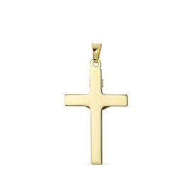 Personalize Delicate Two Tone Christian Religious Jesus Inri Crucifix Cross Necklace Pendant for Women White & 14K Yellow Real Gold Cross No Chain
