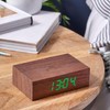 Gingko Design G003W8 Alarm Clock, Wood, Walnut, One size