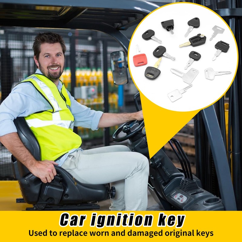 NVGFTG 18-Piece Construction Machinery Key Set Replacement Ignition Key Set