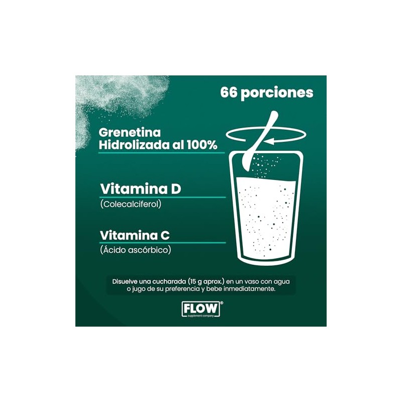 Flow Supplements | Grenetina Hidrolizada 1kg - Grenetina Sin Sabor