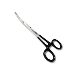 Professional Stainless Steel Fishing plier, Pean plier, Multi-Purpose Black Handle, 1pcs-Pack (Curved 16cm, 1)