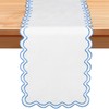 Windkream 72 Inches Scalloped Edge Table Runner, Double Linen Fabric