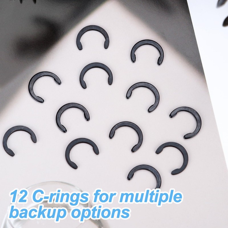 12pcs Retaining Clip Rings for Cricut Maker, Metal C-Shaped Rubber