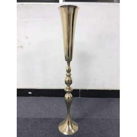 Juego de 10 jarrones de metal dorado para decoración de mesas, eventos, fiestas, pasarelas, caminos, decoración de bodas, banquetes, recepciones, centros de mesa