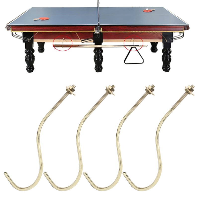 2 Set 4pcs Copper Billiards Snooker Pool Table Edge Hook