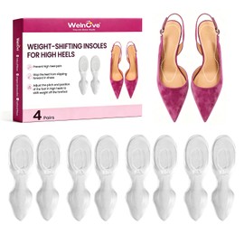Gel Heel Inserts, Self-Adhesive Half-Sole Pads for High Heels,Clear,P:4-5.5