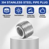 PATIKIL 5 Pcs 304 Stainless Steel Pipe Plug 1/2" NPT