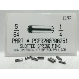 AMERICANINTEGRATEDSUPPLY.COM 5/64X1/4 SLOTTED SPRING PIN STEEL ZINC PLATED (60)