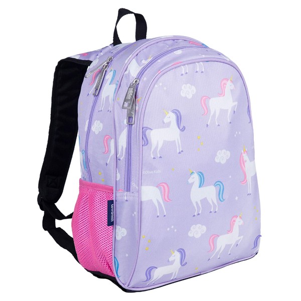 Wildkin 15-Inch Kids Backpack for Boys & Girls, Perfect for Early Elementary Daycare School Travel, Features Padded Back & Adjustable Strap (Unicorn)