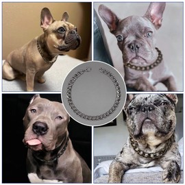 Black Dog Chain Collar-3/4 Inch （20mm） Width Cuban Link Durable Dog Necklace, Cute Fashion Pet Collar for Pit Bulldog, Light Metal Jewelry Bold Chain Puppy Accessories 17" (17 inch, Black)