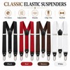 Adjustable Solid Color Polyester Suspenders for Adult Pants, Shirts and