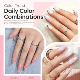 Modelones Builder Gel Set, 2 Pcs 10ml Nude and Rose Pink Builder Gel in a bottle, Nail Strengthener Builder Nail Extension Gel Builder for Nail, LED Nail Lamp Cured Hard Gel