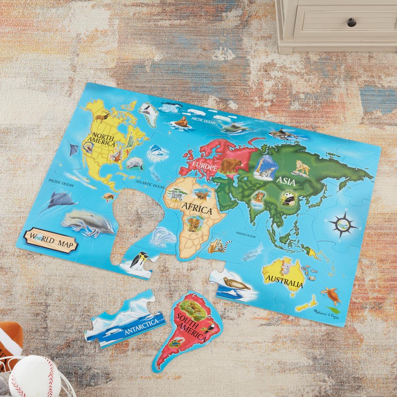 Melissa & Doug World Map Jumbo Jigsaw Floor Puzzle (33