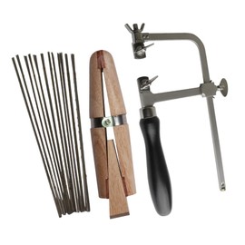 PMC Supplies LLC Jewelry Making Essentials Kit: 3" German-Style Saw Frame, Sawblade Assortment, and Hardwood Ring Clamp