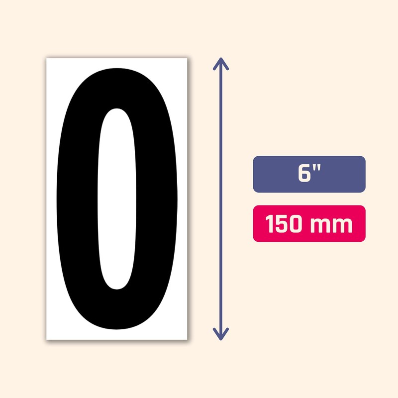 40 Pieces, 6" - Vinyl Number Stickers, Waterproof Large Stick