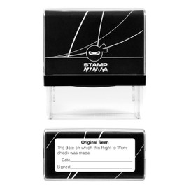 Right to Work Date Check and Sign Certified Stamp - 58mm x 22mm - Black Ink