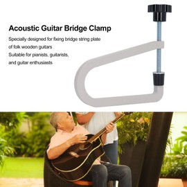 Acoustic Guitar Bridge Clamp Deep Throat C Clamp Cast Steel Heavy Duty Scratch Resistant Secure Attachment for Maintenance (R258 Gray)