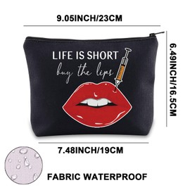 G2TUP Aesthetic Nurse Makeup Bag Plastic Surgery Nurse Gift Life Is Short Buy The Lips Aesthetic Nurse Zipper Bag (IS SHORT ca)