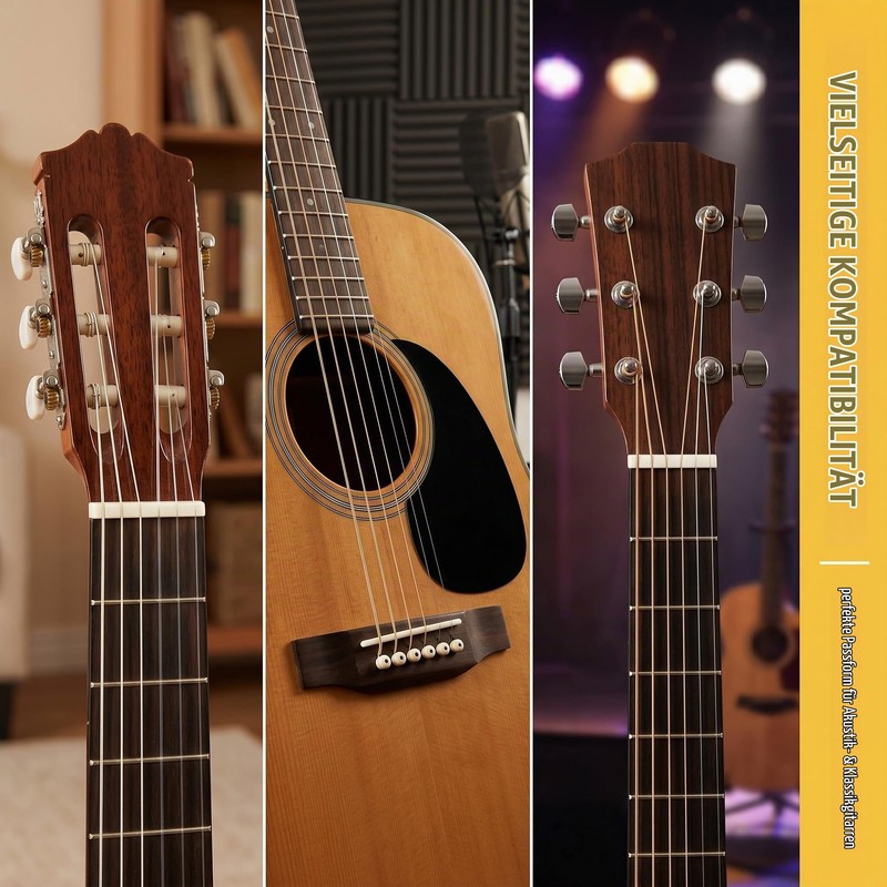 QEXUJOW Acoustic Guitar Replacement Parts 2 Piece Set Bone Replacement