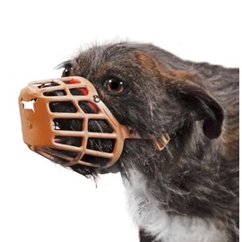 JorVet Nylon Basket Muzzle #1 | Soft, Adjustable & Breathable | Comfortable Fit for All Dogs | Prevents Biting | Ideal for Walks, Vets & Grooming | Beige