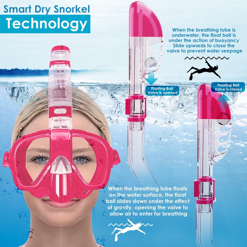 2025 Upgraded Nasal Breathing Snorkel Mask Set with Waterproof Phone