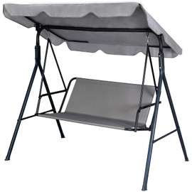 Replacement Swing Seat Cover UV Protection Chair Cover Waterproof Cover Outdoor Furniture Garden Chair Covers Bench Cover Garden Furniture Garden Swing Seat Cover Hammock Chair (138x52x52, Grey)